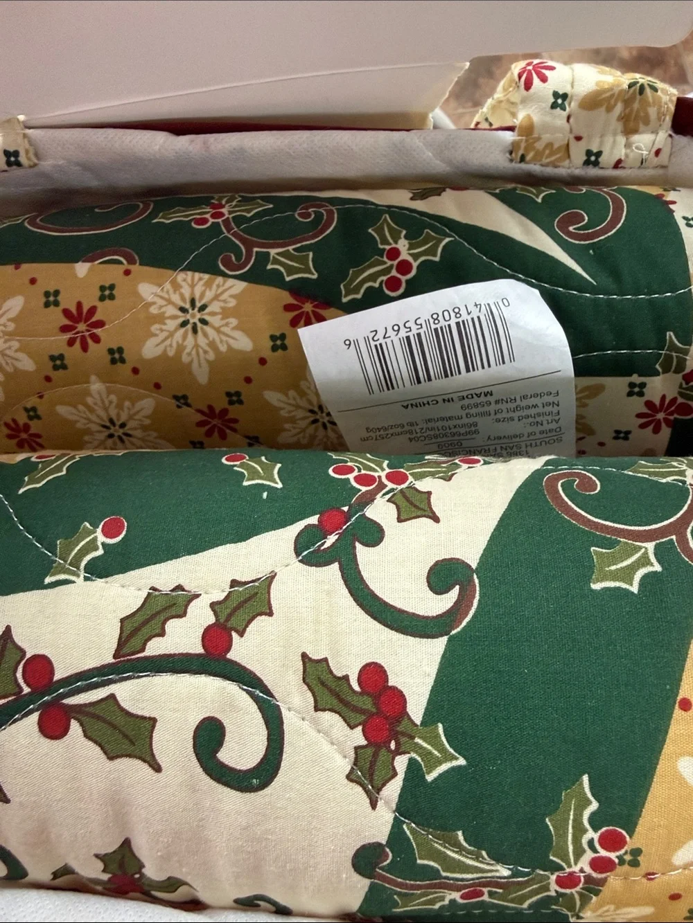 Better Homes And Gardens christmas Wedding Ring King Quilt with Tote